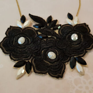 Black Lace Necklace With Ornaments