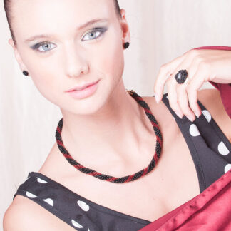 Tube of beads- Black & Red