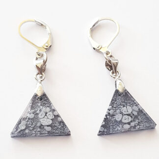 Coral Gray small Triangles Earrings