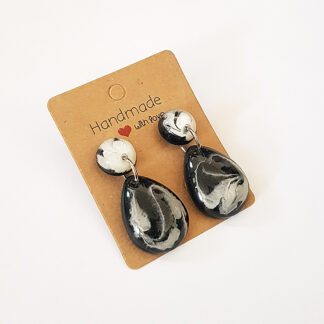 Black & White Small Drop Earrings
