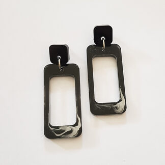 Black & White Rectangle Earrings