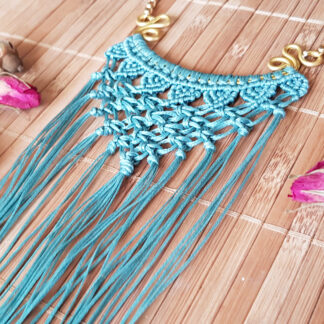 Boho statement macrame necklace