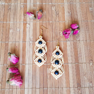 Yellow Macrame Boho chic earrings