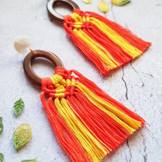 Orange & Yellow Macrame earrings