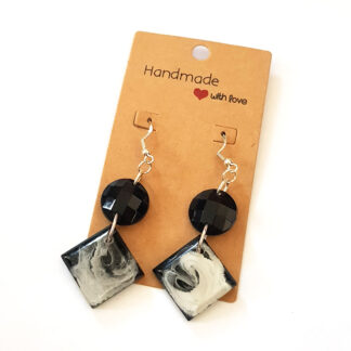 Black & white long earrings