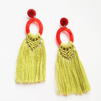 Greenish Macrame- red elements