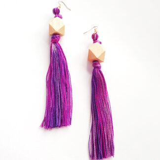Purple long fringe