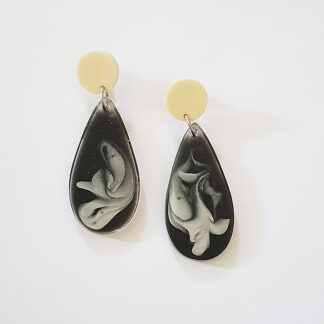 Black & white drop earrings