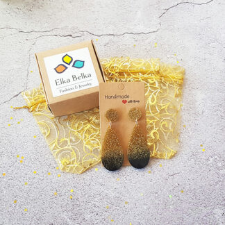 Gold & Black large drops