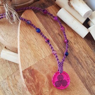 Fuchsia Triskelion Necklace
