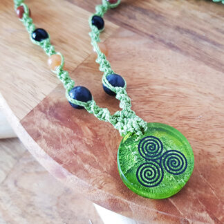 Green Triskelion Necklace