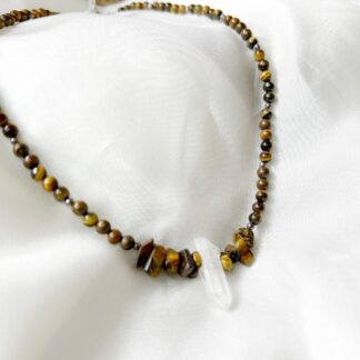 Tiger Eye & Crystal Quartz necklace