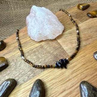 Tiger Eye & Black Tourmaline necklace