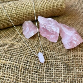 Double point Rose Quartz necklace
