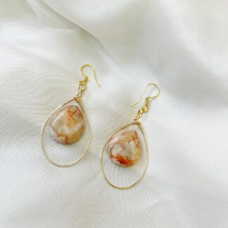 Red Vein Jasper large drop earrings