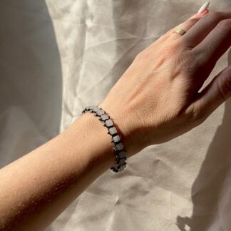 צמיד קוביות ג'ייד לבנות והמטייט