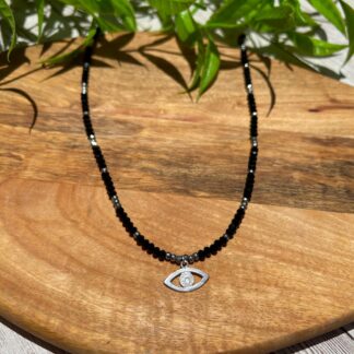 Good Eye Necklace with Black Tourmaline & Hematite
