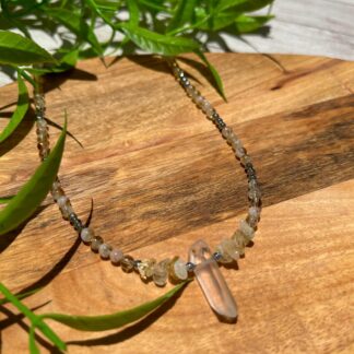 Citrine, Hematite & Crystal Quartz Necklace