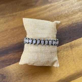 Rose Quartz Cubes & Hematite bracelet