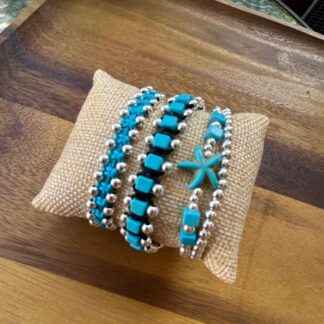 Turquoise Bracelets set for mental peace and connection to feminine energy