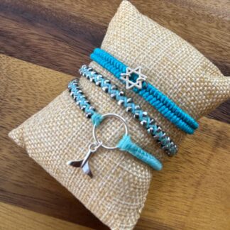 Turquoise color Bracelets set for grounding and protection