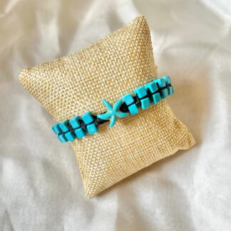 Sea Star Bracelet- Turquoise Howlite Gemstones